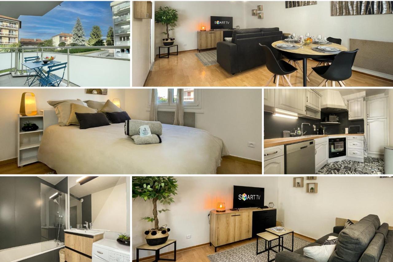 Homey Wood - New - Appartement Avec Une Chambre - Parking Prive Gratuit - Balcon Prive - A 5 Min De La Gare Pour Rejoindre Geneve Annemasse Exterior foto